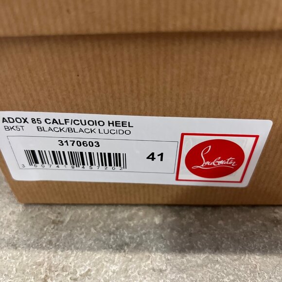 Women's Christian Louboutin Adox 85 Leather Ankle High Heeled Boot in Black 41 - Picture 3 of 8